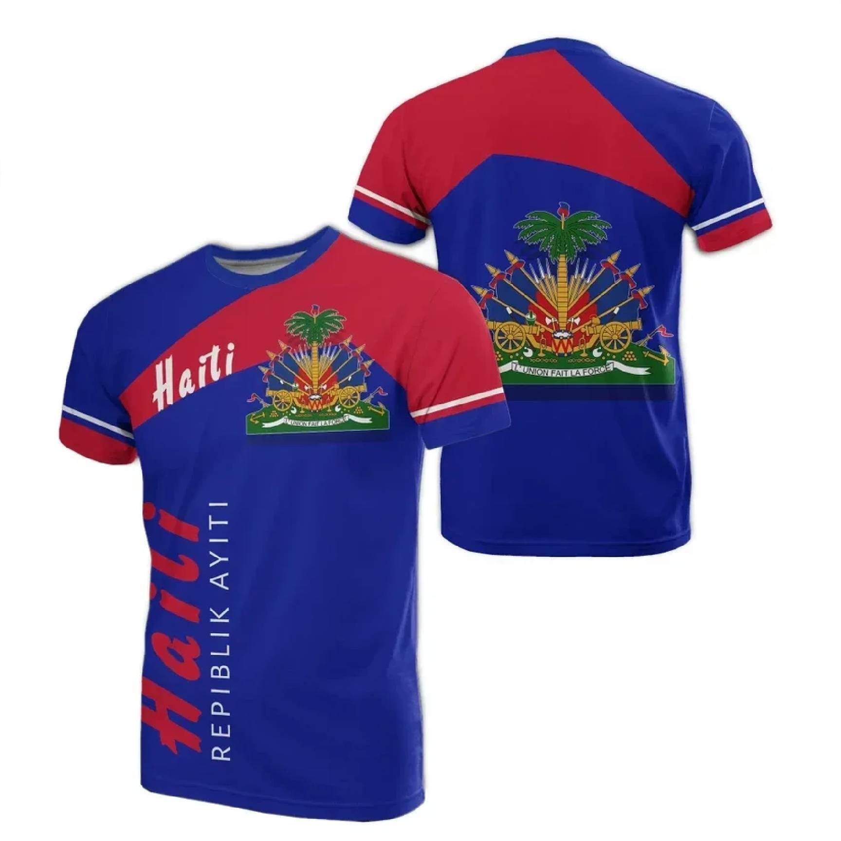 Oversized T-shirt Country Emblem Flag Caribbean Sea Haiti Men/Women